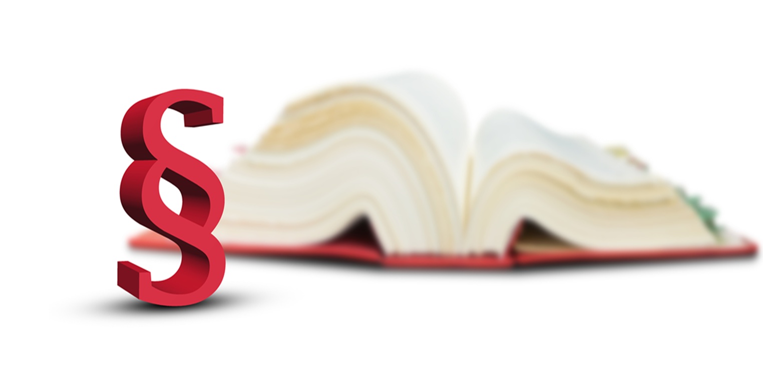 3d paragraf symbol vor unscharfem gesetzbuch